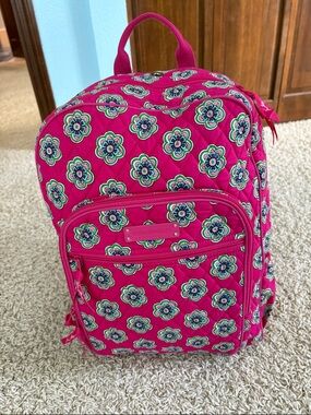 Vera Bradley Hot Pink Floral Quilted Backpack